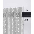 thumbnail image 6 of Modern Minimalist Curtains 45 Inch Length, Sheer Curtains for Bedroom Living Room Window Rustic Botanical Stripes Boho Gray Rod Pocket Voile Drapes Kitchen Curtains Small Half Window 42"x45" 2 Panels, 6 of 7
