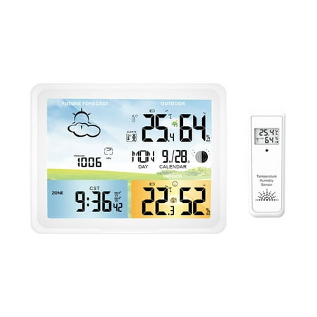 

Weather Station | Wireless Indoor Outdoor Weather Stations | Atomic Clock | Digital Weather Thermometer | Temperature Humidity Monitor