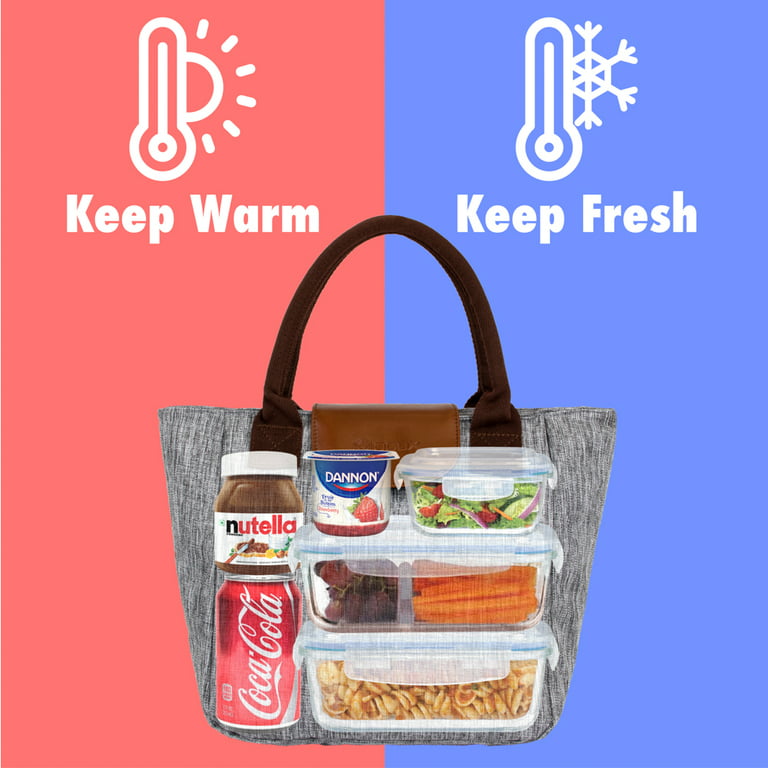 Nylon Preppy Lunch Box Large Insulated Lunch Bag Reusable