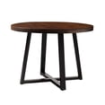 thumbnail image 4 of Table à Manger Ronde en Bois Massif Vieilli 42 Pouces - Acajou/noir, 4 of 6