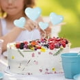 thumbnail image 2 of 4 piezas de decoración de pasteles/forma de corazón/amor 3D/suministros para fiestas decoraciones de pasteles para cupcakes boda niña Azul claro BLESIY Primeros de la torta de globos, 2 of 6