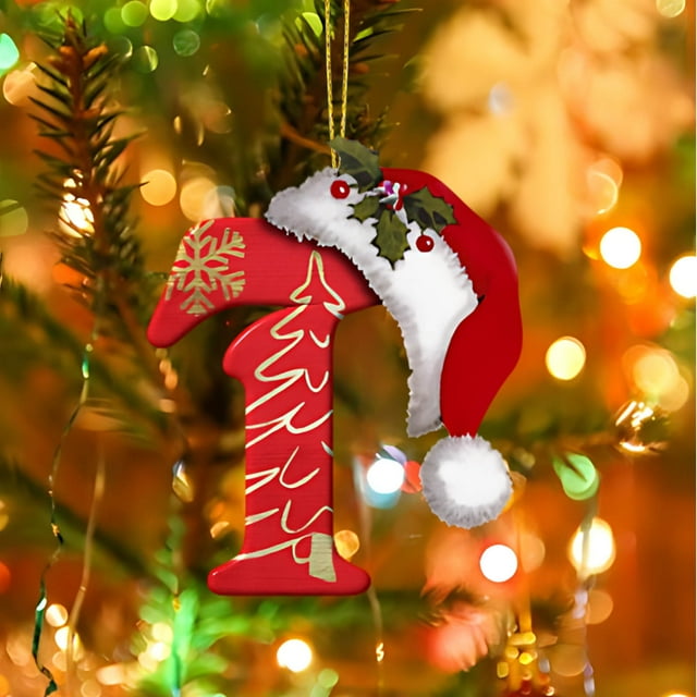 26 Letters Christmas Tree Decoration Pendant Christmas Tree Ornaments Personalized DIY Christmas Ornaments Christmas Decoration Xmas Tree Hanging Decor