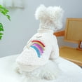 thumbnail image 6 of BT Bear Small Dog Sweater, Blining Rainbow Pattern Dog Shirt Coat Jacket, Winter Warm Fluffy Dog Clothes Outfit for Dogs Girl Boy XS, 6 of 6