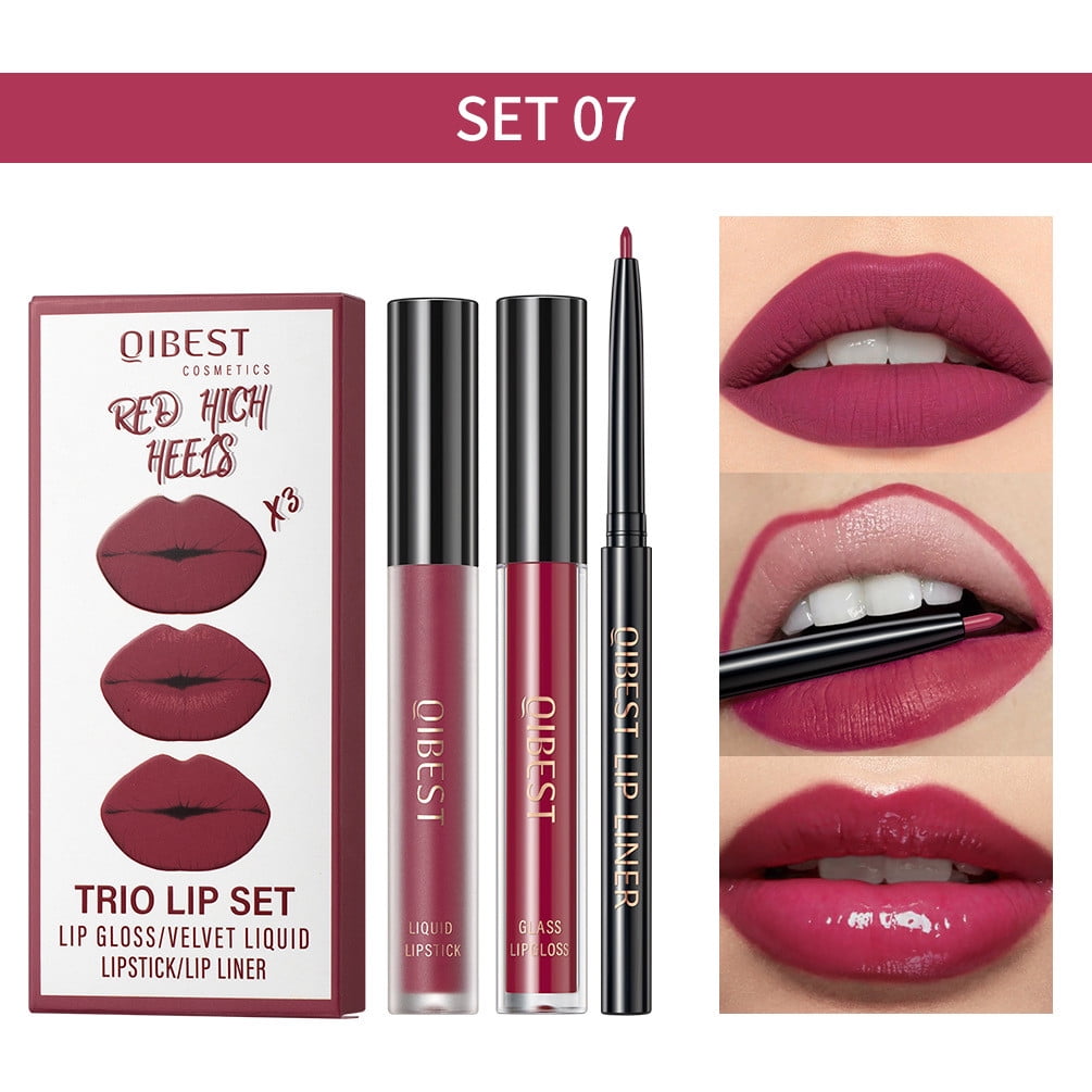 JT Beauty Store Lip Gloss,lip Liner,velvet Lip Glaze Set, Lips Makeup