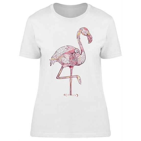 Flamingo Art T-Shirt Women -Image by Shutterstock, Female Small