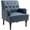 Darkblue, variant on Mid-Century PU Leather Accent Chair, Living Room Lounge Sofa Chair with Black Painted Rubber Wood Feet, Single Club Armchair with Rivet Trim for Bedroom Home Reception