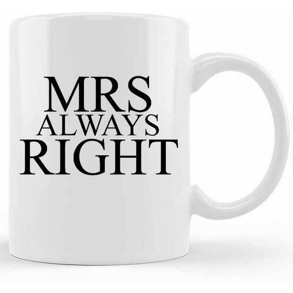 Mr Right Mrs Always Right Couple Mug Set Couple Mugs Valentines Wedding, Ceramic Novelty Coffee Mug, Tea Cup, Gift Present For Birthday, Christmas Thanksgiving Festival,