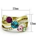 thumbnail image 2 of IP Gold(Ion Plating) Stainless Steel Ring with Top Grade Crystal in Multi Color for Women Style TK1031, 2 of 3