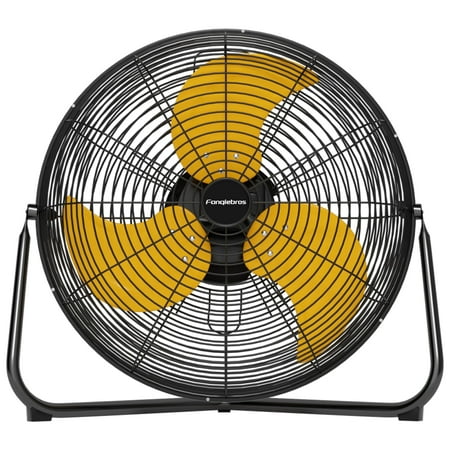 20" High Velocity Floor Fan, 5300 CFM Heavy Duty Industrial Metal Fan, 3 Speed, 360 Degree Tilt, Quiet Operation for Warehouse, Basement, Factory, Barn, Garage - UL Safety Listed