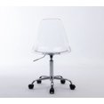 thumbnail image 6 of Luccalily Clear Acrylic Rolling Chair,Modern Small Cute Armless Vanity Rolling Plastic Chair Home Office Lucite Ghost Chairs with Adjustable Height and Wheels, 6 of 10