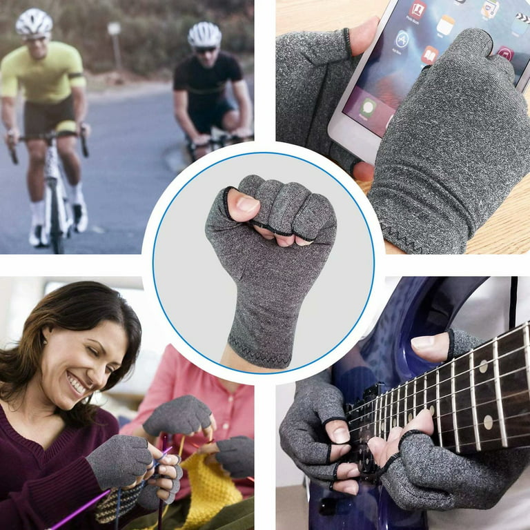 Aptoco Compressions Gloves Arthritis Therapy Fingerless Gloves Men and  Women Hand Support for Joint Pain Relief Gray L, Valentines Day Gifts for  Men