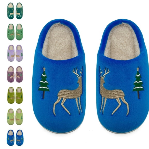 HNMKIU Chrismas Boys Winter Slippers Indoor Shoes for Kids Cozy Warm Soft Children's Casual Comfortable Home Footwear Christmas Slippers for Fall and Winter