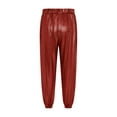 thumbnail image 4 of Jhaoyu Pantalon Harem Métallique de Danse Jazz pour Filles, Pantalon de Rue Hip-Hop Scintillant, Taille Élastique Brillante, Joggers Athlétiques Rouges 110, 4 of 5