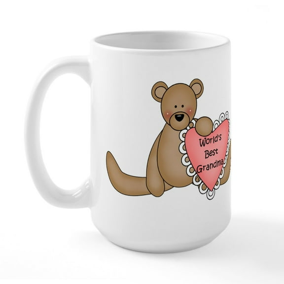CafePress - World's Best Grandma Large Mug - 15 oz Ceramic Large White Novelty Mug