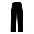 thumbnail image 4 of Women's Corduroy Pants Barrel Mid Elastic Waist Pants Casual Wide Leg Baggy Trouser With Pockets, 4 of 5