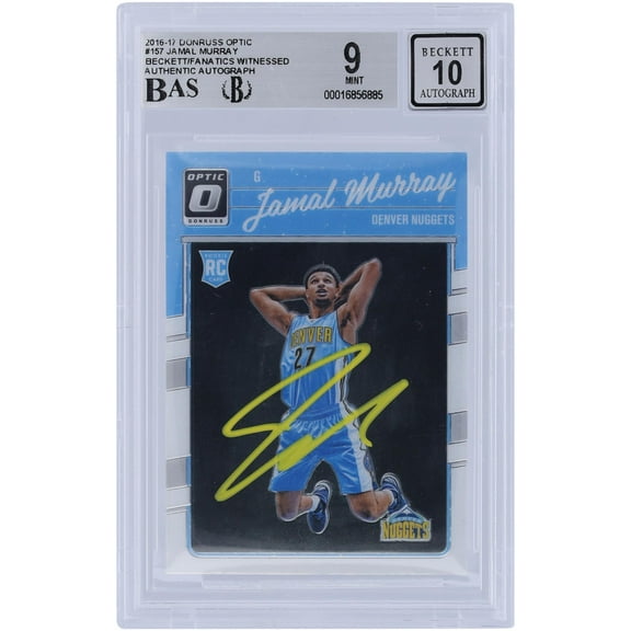 Jamal Murray Denver Nuggets Autographed 2016-17 Panini Donruss Optic Rated Rookie Yellow Ink #157 Beckett Fanatics Witnessed Authenticated 9/10 Rookie Card - Fanatics Authentic Certified