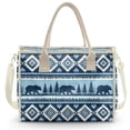 thumbnail image 2 of ZUXONGSY Aztec Bear Print Transparent PVC Shoulder Tote, Large Waterproof Lightweight Handbag with Removable Strap, Spacious Carryall for Beach Travel and Daily Use, 2 of 7