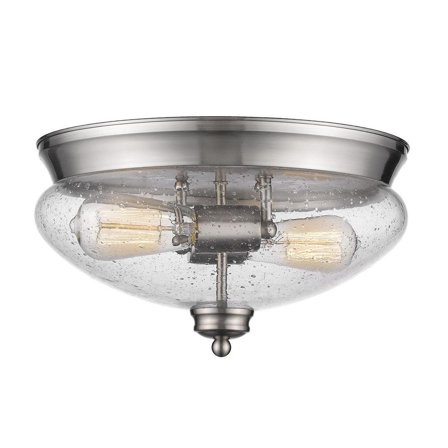 2 Light Flush Mount in Traditional Style 13 inches Wide By 7.5 inches High-Brushed Nickel Finish Bailey Street Home 372-Bel-2019962