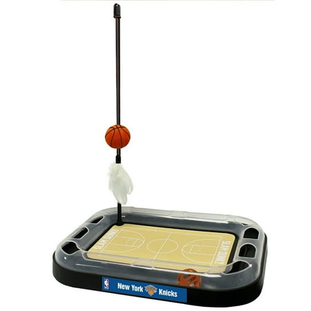 UPC: 0849790111912 | Pets First NBA New York Knicks CAT Scratcher Toy with Catnip Plush & Feather Cat Toy 5-in-1 Kitty Toy