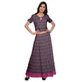 thumbnail image 1 of Moomaya Two Piece Maxi Skirt And Crop Top Printed Cotton Ethnic Set For Girls, 1 of 6