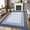 Blue, variant on Historyli 2x6 FT Border Area Rug, Modern Contemporary Washable Non Slip Rug, Stain Resistant Soft Low Pile, Black/Grey
