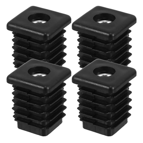 MLINS 4pcs Threaded Square Tube Plugs Plastic nut End Caps Furniture Foot Cap Inserts Secure Stable For Various Applications Furniture Leg Plug