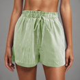 thumbnail image 4 of Women's High Waisted Shorts Stripe Print Casual Summer Sports Style Elastic Waist Comfortable Athletic Shorts with Pocket Size S-XL, 4 of 5