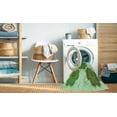 thumbnail image 2 of Ahgly Tapis Rond Lavable en Machine Intérieur Transitionnel Vert, 4 Pieds Rond, 2 of 7