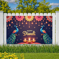 thumbnail image 3 of Colorful Design Happy Diwali Banner Decorative Peacock Art Floral Garland for Festival Celebration Home Décor Party Decoration, 3 of 9