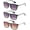 3 Pairs PackB Black Purple, Matt Black Purple & Tortoise, variant on 3 Packs Vintage Plastic Frame Metal Temple Fashion Sunglasses for Men for Women