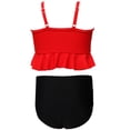 thumbnail image 6 of HAOTAGS Girls Swimsuit 2-Piece, Cute Ruffle Tops with High Waist Swim Bottoms Bikinis Summer Beach Bathing Swimwear Red 10T, 6 of 6