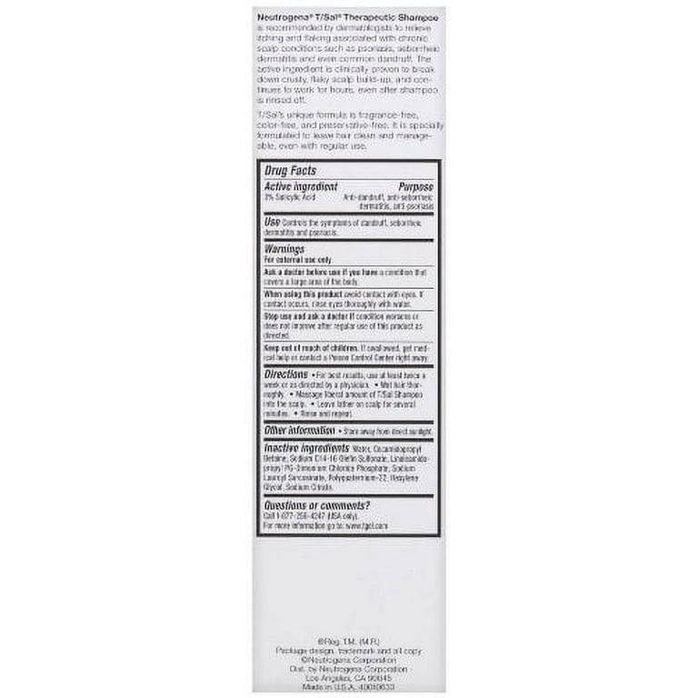 Neutrogena T/Sal 3 Pack Maximum Strength Shampoo, 4.50 oz Each