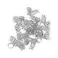 thumbnail image 5 of Unique Bargains 20 Hair Cuffs Dreadlock Hollow Out Leaf Dreadlock Hair Clips Silver Tone, 5 of 5