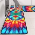 thumbnail image 2 of Kitchen Rugs Sets Of 2,Vibrant Tie Dye Symmetry Anti Fatigue Kitchen Mat Rugs Non Slip Washable,Decorative Kitchen Floor Mats for Kitchen,Sink,Laundry,17"x47"+17"x47", 2 of 5