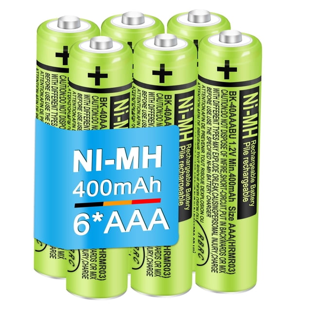 Pilas AAA recargables EOCIK BK-40AAABU 400 mAh 1,2 V (paquete de 6)