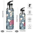 thumbnail image 2 of 1000ML Transparent Sports Water Bottle with Handle & Straw Portable Water Bottle for Outdoor Camping Gym Polar Bear Pattern, 2 of 7