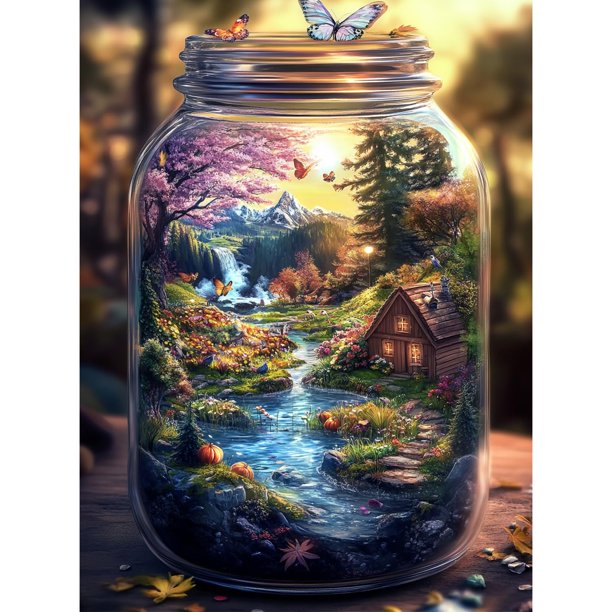 Rompecabezas Yunlus World in Bottle Nature's Dream, 1000 piezas