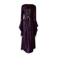 thumbnail image 5 of XVJRHAK Sun Dresses for Women Casual Women's Vintage Celtic Medieval Floor Length Renaissance Gothic Cosplay Dress Mid-Length(Purple,M), 5 of 5