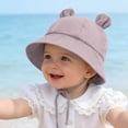 thumbnail image 6 of Splozh Baby Hat Cute Wide Brim Sun Protection Adjustable Summer Bucket Hat Baby Sun Hat Baby Hat,Purple,3-12 Months, 6 of 7