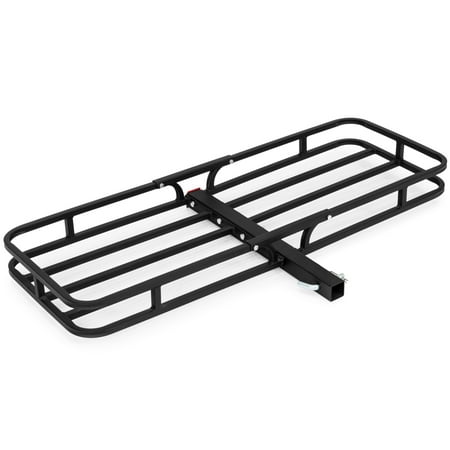 Hitch Mount Carrier Best Choice Products 53x19in Heavy Duty Steel Cargo Storage Carrier Auto Hitch Mount w/Pin, Clip, 500lb Capacity - Black ()