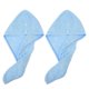 thumbnail image 1 of Toallas para el cabello, paquete de 2, microfibra, secado rápido, para cabello largo, grueso y rizado, suave y absorbente, color azul cielo., 1 of 5