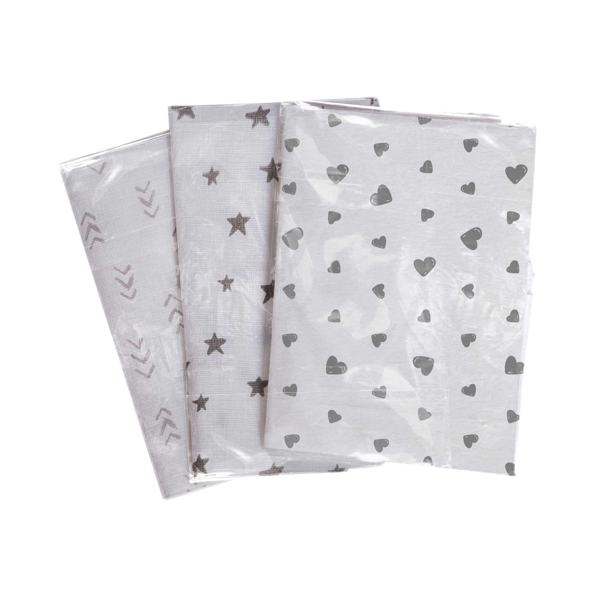 J.L. Childress Disposable Restaurant High Chair Covers, 12 Count - Stars/Hearts/Arrows