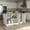 Multicolor + Particle Board + Particle Board, variant on AUU Juniper Kitchen Island with Large Top Surface, Double Door Cabinet, and Open Shelves