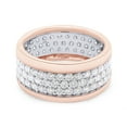 thumbnail image 3 of AFFY 1.75CT Moissanite Diamond 3-Row Eternity Stackable Wedding Band Ring for Women 10K Rose Gold-8, 3 of 8