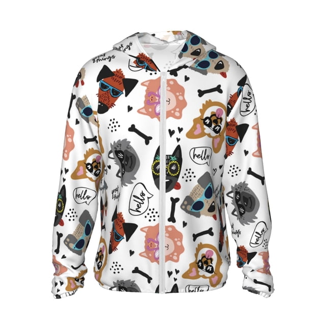 KLL Sweat à Capuche Imprimé Hip Hop pour Hommes et Femmes, Protection Solaire UPF 50+, Manches Longues, Pêche, Randonnée, Performance, 3TG