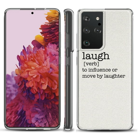 Slim-Fit Lightweight Protective Phone Case compatible with Samsung Galaxy S21 ULTRA 5G, by OneToughShield ® - Dictionary/Laugh