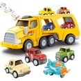 thumbnail image 6 of Trucks Toys for Boys 3-6 Year Old Boys, 5-in-1 Friction Power Toy Vehicle in Carrier Truck, Toddler Toys Car Toys plane for Boys for Kids Aged 3+, 6 of 11
