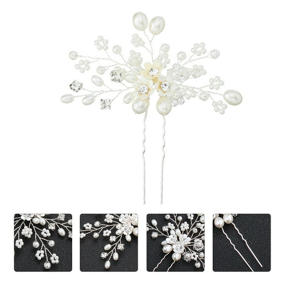 MLINS  Hair Accessory Girl Pearl Rhinestone Hairpin Premium Material Elegant U-shaped