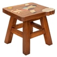 thumbnail image 4 of Sea Island Imports Taburete corto decorativo de madera de acacia tallada a mano con diseño de avión, 4 of 4