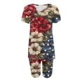 thumbnail image 6 of VBVC Women's 4th of July 2 Piece Set, Ladies' Flag Print V-Neck Top and Biker Shorts, Patriotic Summer Loungewear For Women,Wine,S-3XL, 6 of 7